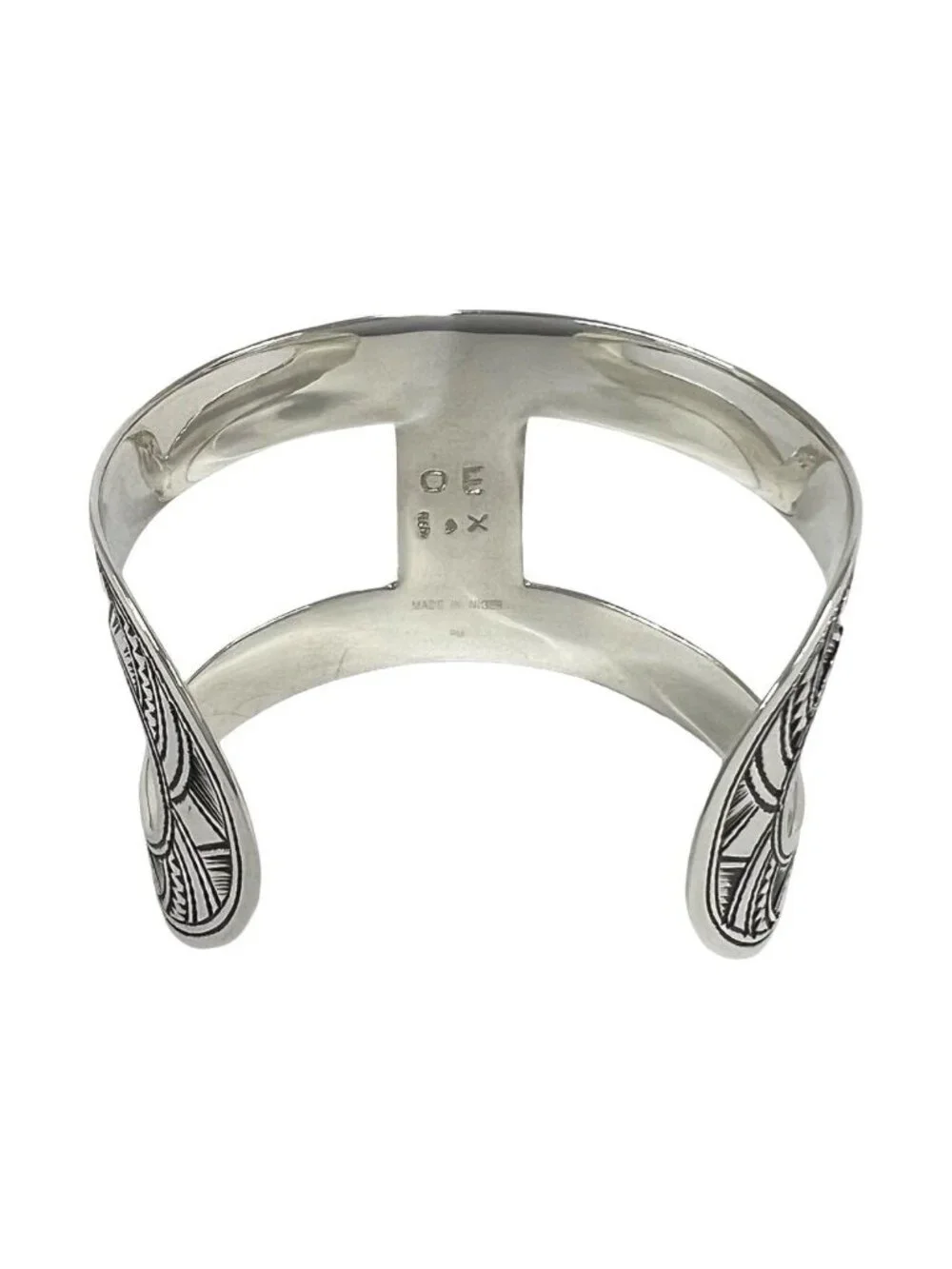 Hermes Vintage Touareg Bangle 925 Sterling Silver Bracelet